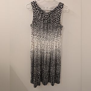 Eliza J Black & White Abstract Fit And Flare Ombre Dress – Size 6